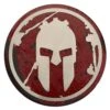 SPARTAN Distressed Red Metal Badge