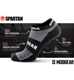 SPARTAN MudGear No Show Sock 13 SPARTAN MudGear No Show Sock -Sportswear Store SPARTAN Mud Gear No Show Sock Unisex Black 7