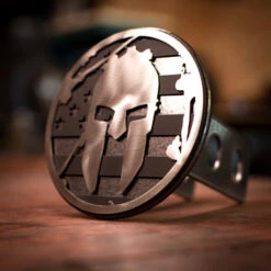 SPARTAN Flag Trailer Hitch Cover - Black -Sportswear Store Spartan Flag Hitch 7